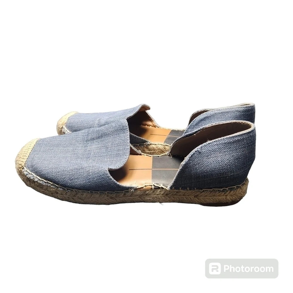 Dolce Vita D'Orsay Blue Linen Women’s Espadrilles Sandel Flats Size Sz. 7